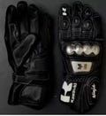 Kawasaki Ninja Racing Glove Knagaroo With Kevlar/Cowhide With Fleece Leather Motorcycle/Motorbike Race Gloves | Black Glove