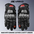 Suzuki GSX-R Black Leather Motorcycle Racing Gloves: Armored, Ergonomic Fit