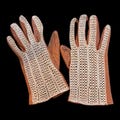 Vintage Leather Driving Gloves Leather and Crochet Driving Gloves