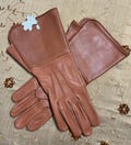 Genuine Leather Long Cuff Gloves, Medieval Gauntlet Gloves For Men (TAN BROWN)