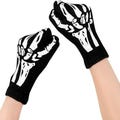 Halloween Skeleton Gloves – Black & White Knit Skull Hand Costume Cosplay Party Accessory