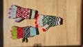 Hand Knitted Winter Gloves - Colorful Fair Isle Pattern Gloves - Warm Wool Full Finger Gloves - Traditional Nordic Design