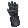 Sagacious Race Motorcycle Gloves - Black Leather Armored Biker Gloves with Knuckle Protection for Men and Women