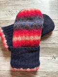 Kids Wool Mittens - Made From Upcycled Sweaters - Felted Wool Mittens -  - Fleece lined - size small