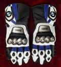 BMW Motorcycle White And Blue Protection Gloves - Racing Gloves - Biker Gloves