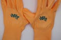 Orange Digz Floral Rubberized Garden Gloves