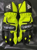 Dainese Black & Neon Yellow Motorcycle Racing Gloves – Premium Leather Protection