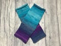 Fingerless gloves wrist warmers fingerless mittens multicoloured turquoise purple blue festival boho folk one size