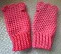 Fingerless Gloves - Crochet - Made of Acrylic Yarn in Pink - Medium Size