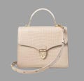 Elegant Crocodile Embossed Leather Handbag
