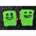 Handmade Crochet Rainbow Pumpkin Gloves