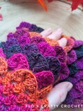 Dragon Scale Fingerless Gloves | Crochet | Hand made | Wool Blend | boho | fingerless | Wrist warmers | gloves | purple orange halloween
