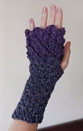 Fingerless Dragon Scale Gloves - Purple Night