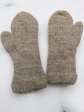 Hand-Knit Cable Knit Mittens: Soft Fuzzy Yarn, Kids 7-10