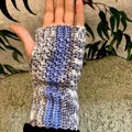 Silver-Blue fingerless Gloves