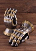 Medieval Knight Gauntlets – Steel & Brass Articulated Armor Gloves – Replica Medieval Armor Accessory – Historical Reenactment, Cosplay