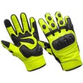 Neon Yellow Motorcycle Gloves - Tactical Riding Gloves with Black Armor for Safety and Style